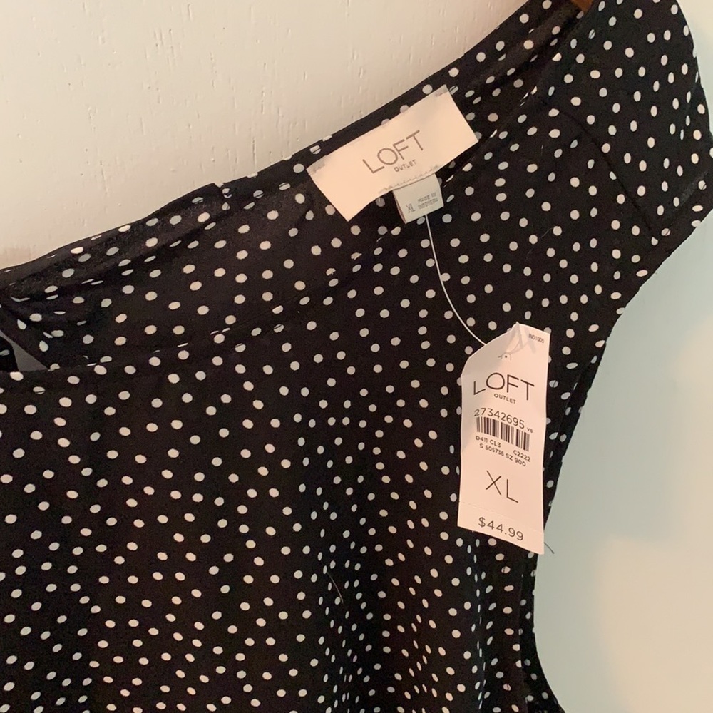 Loft Outlet black polka dot blouse - Picture 2 of 4